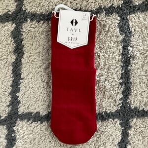 Pure Barre Red Grip Socks